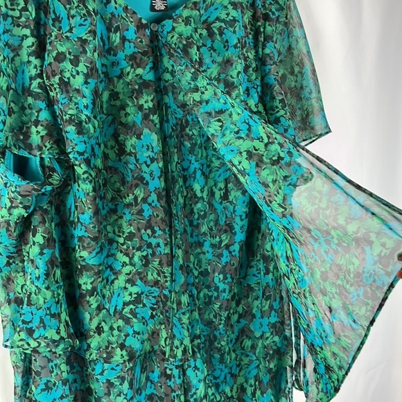 Maggie Barnes maxi length flutter sleeve dress Sz 34W - Picture 7 of 11
